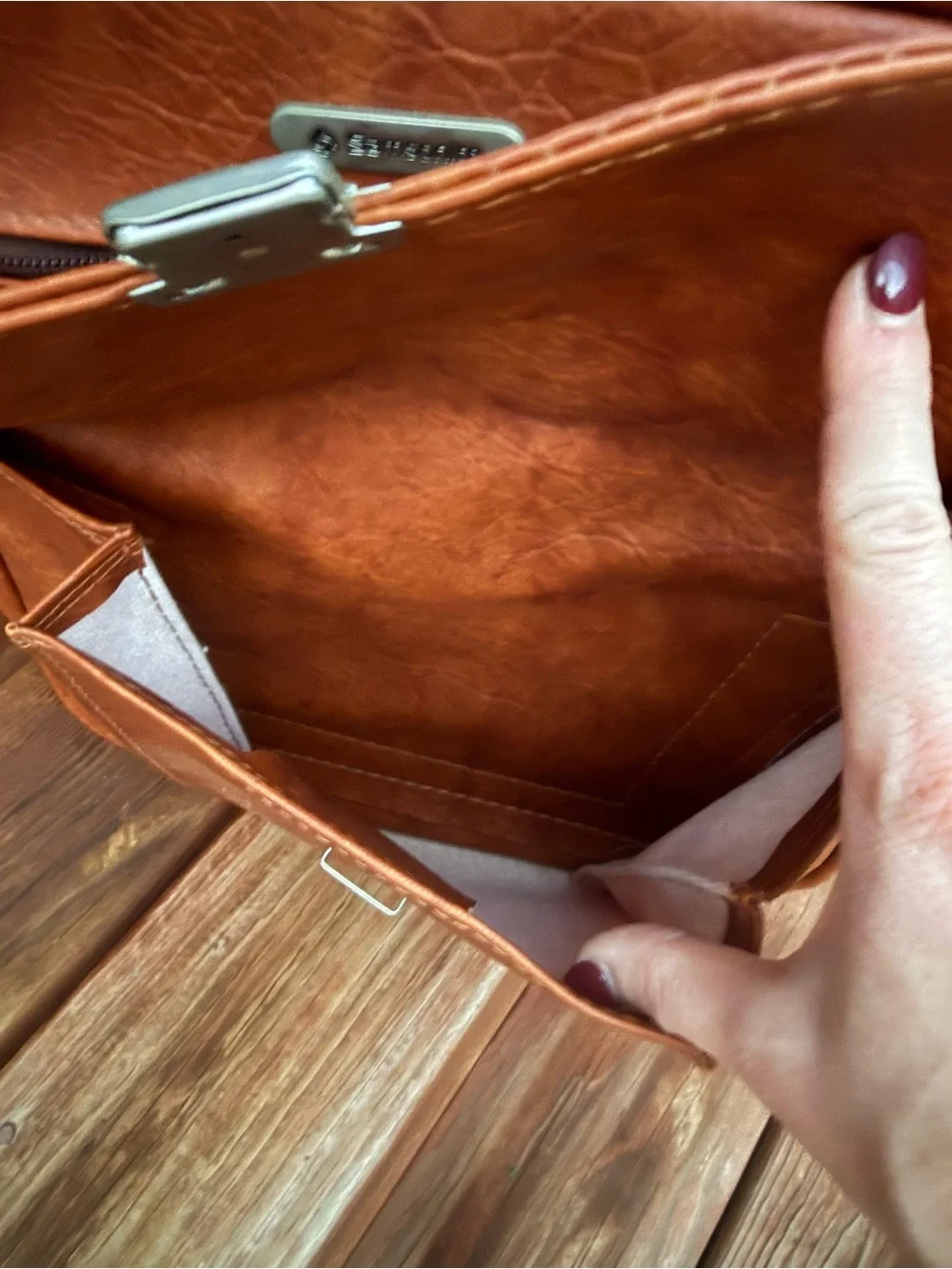 Samsonite Brown Leather Messenger Crossbody Bag
